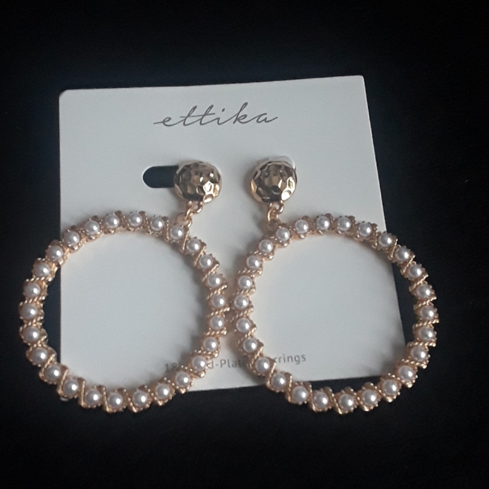 Pearl Drop Hoops
